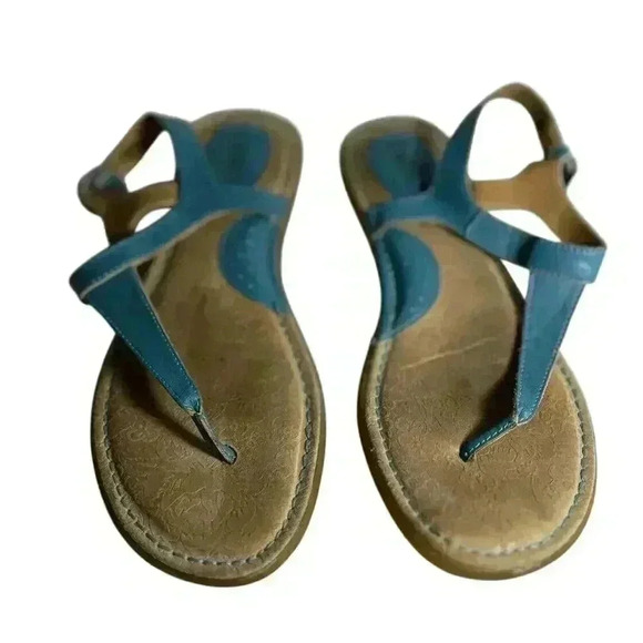 BOLO Turquoise Sandals Flats Lightly Used size 9 - Picture 1 of 9